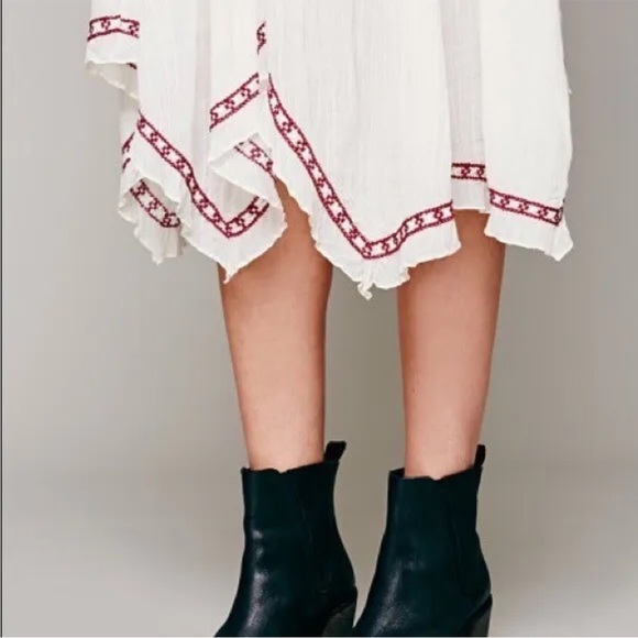 Free People Neo Folk Sz M midi dress peasant embroidered flowy - Picture 2 of 13